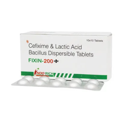 CEFIXIME-200MG & LACTIC ACID 60 BILLION (ALU ALU) DISPERSIBLE TABLET) (FIXIN-200 PLUS)
